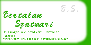 bertalan szatmari business card